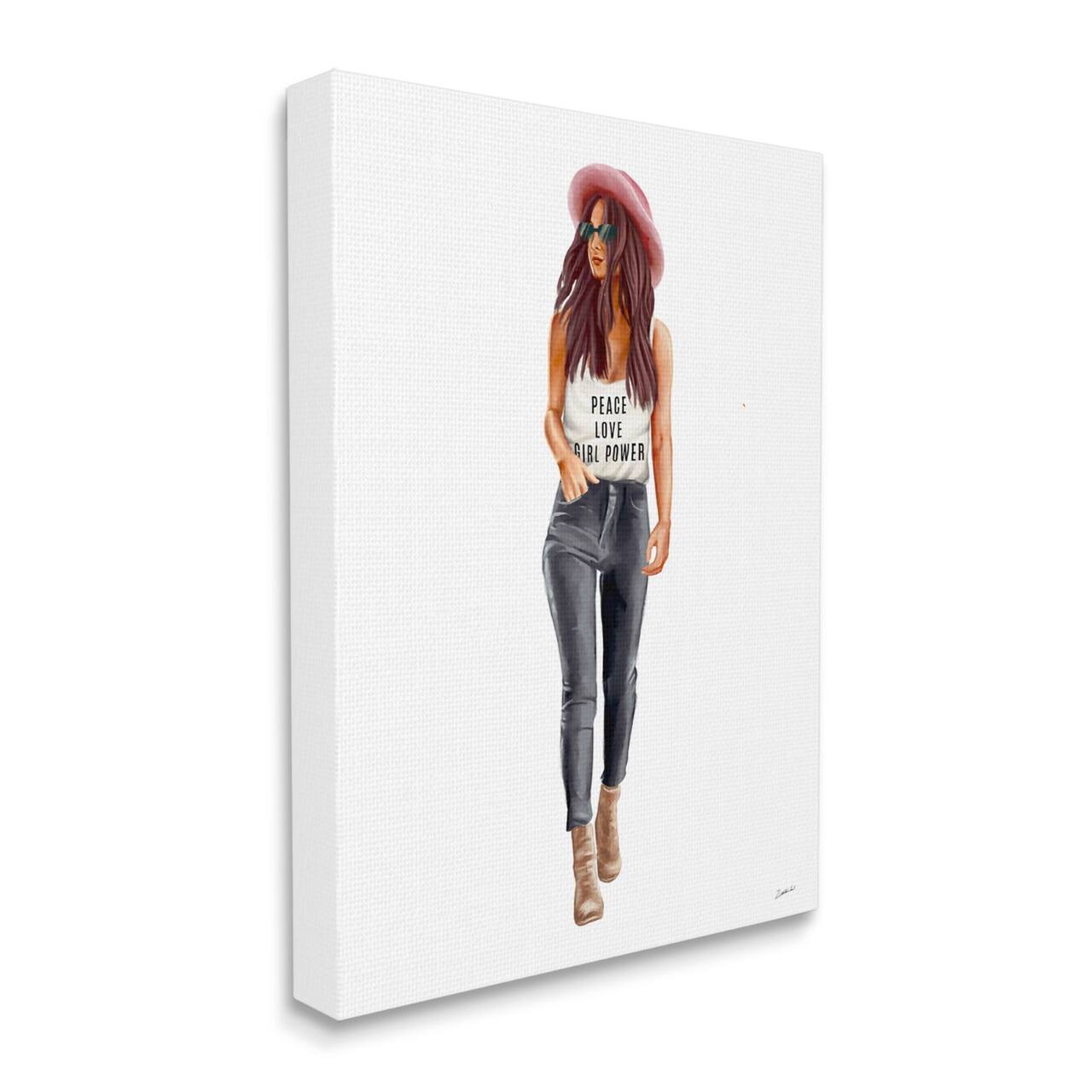 Stupell Industries Girl Power Phrase Fashionista Canvas Wall Art